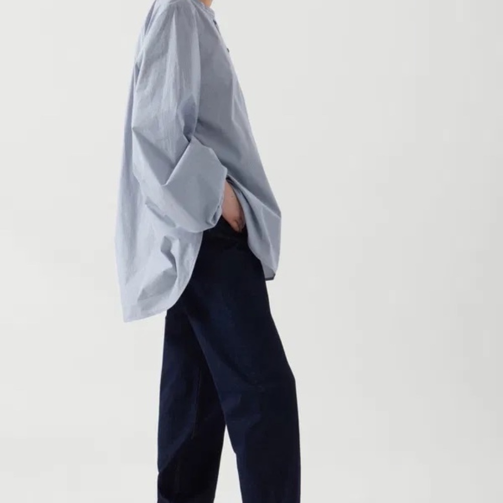 COS Blue/white Stripe Shirt - Picture 4 of 11